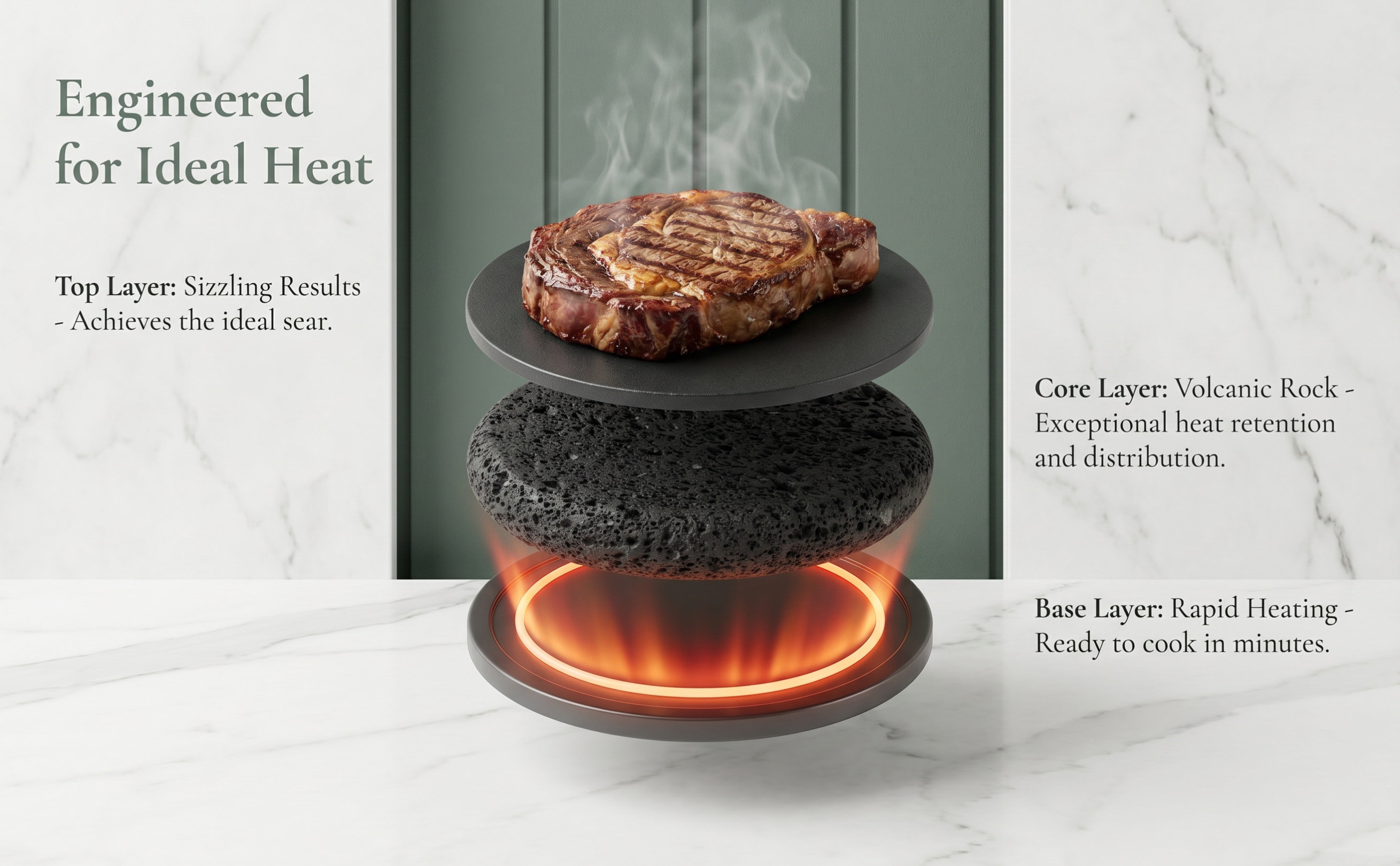 Korean Bbq Grill - Piastra da Cottura in Pietra Vulcanica